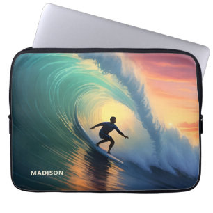 Custom Name Surfing Laptop Sleeve