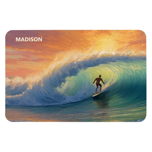 Custom Name Surfing Magnet (Horizontal)