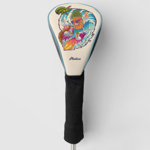 Custom Name Surfing Pineapple Golf Head Cover