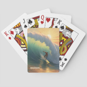 Custom Name Surfing Playing Cards