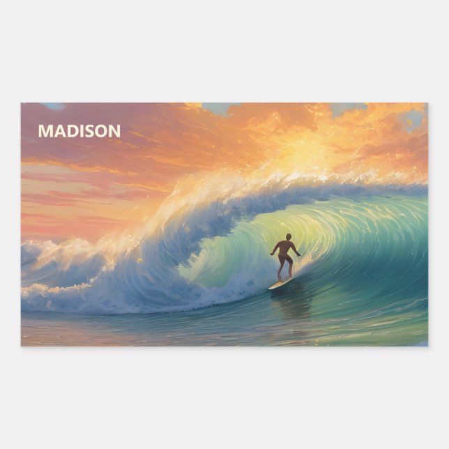 Custom Name Surfing Sticker (Front)