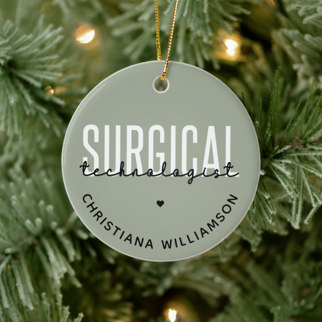 Custom Name Surgical Technologist Med Surg Tech Ceramic Ornament (Tree)