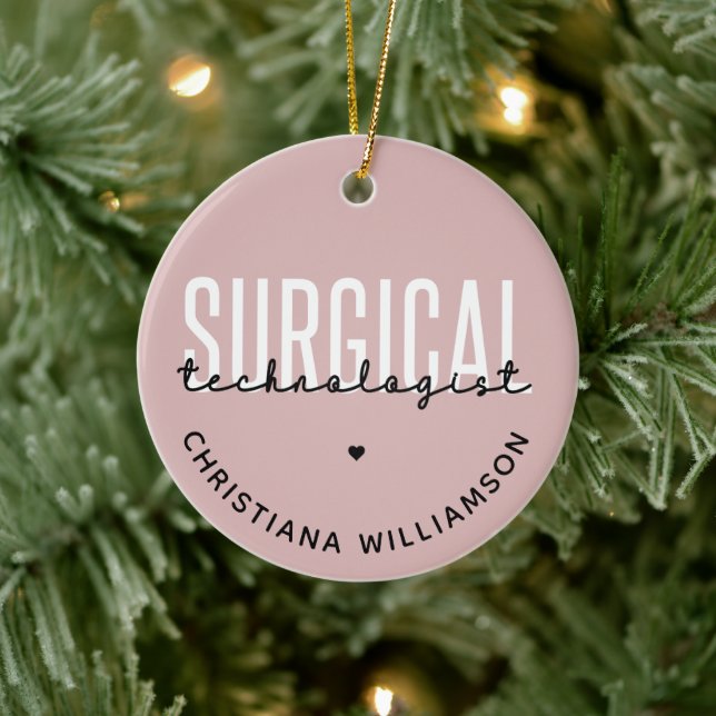 Custom Name Surgical Technologist Med Surg Tech Ceramic Ornament (Tree)