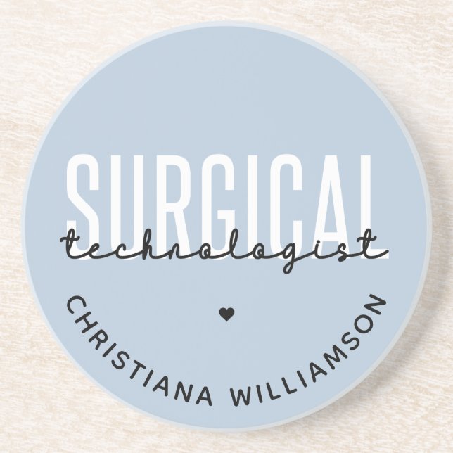 Custom Name Surgical Technologist Med Surg Tech Coaster (Front)