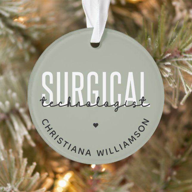 Custom Name Surgical Technologist Med Surg Tech Ornament (Tree)