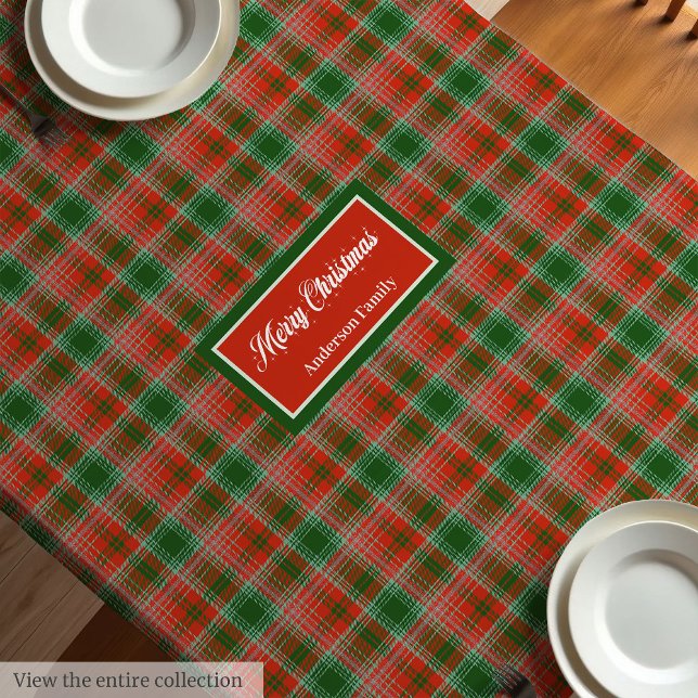 Custom Name Tablecloth Traditional Christmas Look (Custom Name Tablecloth Traditional Christmas Look)