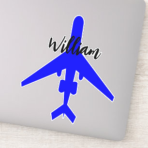 (Custom Name Tag) Airplane Travel Suitcase 