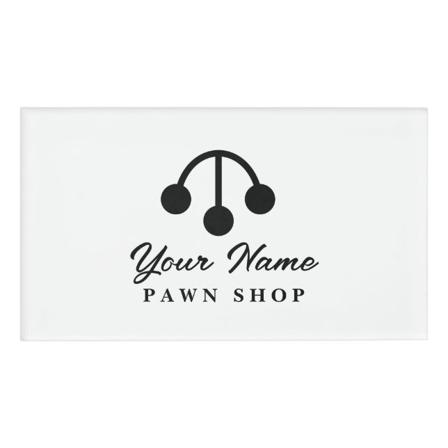 Custom name tags for pawnbroker staff (Front)
