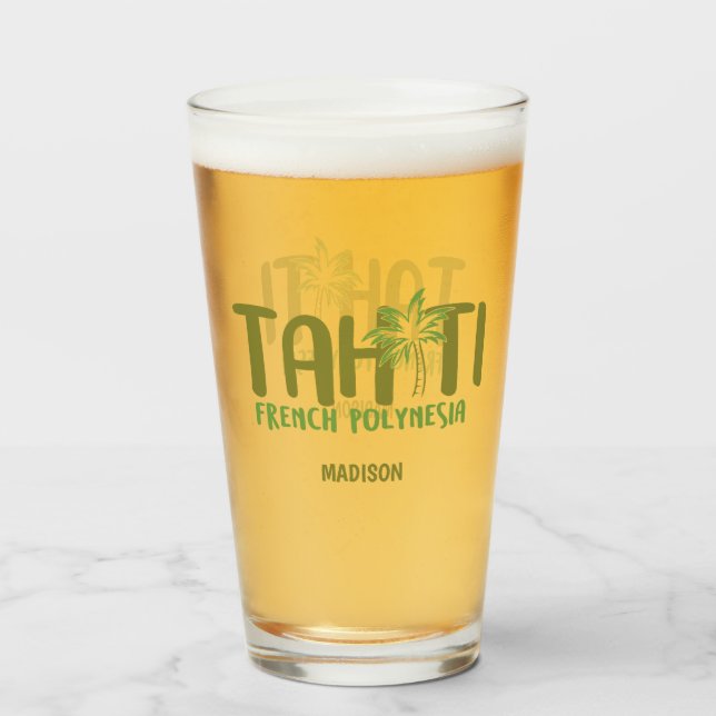 Custom Name Tahiti Glass (Back Filled)