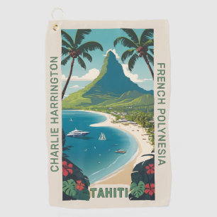 Custom Name Tahiti Golf Towel