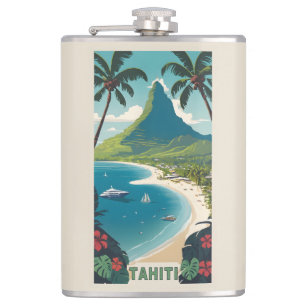 Custom Name Tahiti Hip Flask