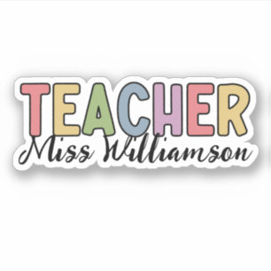 Custom Name Teacher Colorful Teacher Appreciation