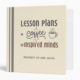 Custom Name Teacher Notebook - Lesson Plans Coffee Binder