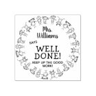 Custom Name Teacher Says Well Done Rubber Stamp
