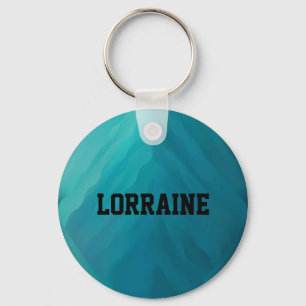 Custom name teal glass texture keychain