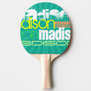 Custom Name Teal Green Ping Pong Paddle