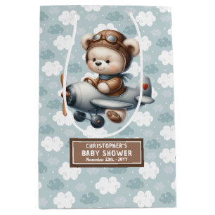 Custom Name Teddy Bear Baby Shower Gift Bag Idea