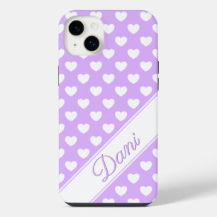 Custom Name Template, Lovely Lavender And White iPhone 14 Plus Case