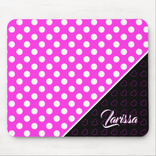 Custom Name Template, Striking Pink And Black Mouse Pad