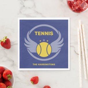 Custom Name Tennis Ball with Wings Napkin