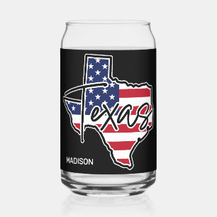 Custom Name Texas Can Glass