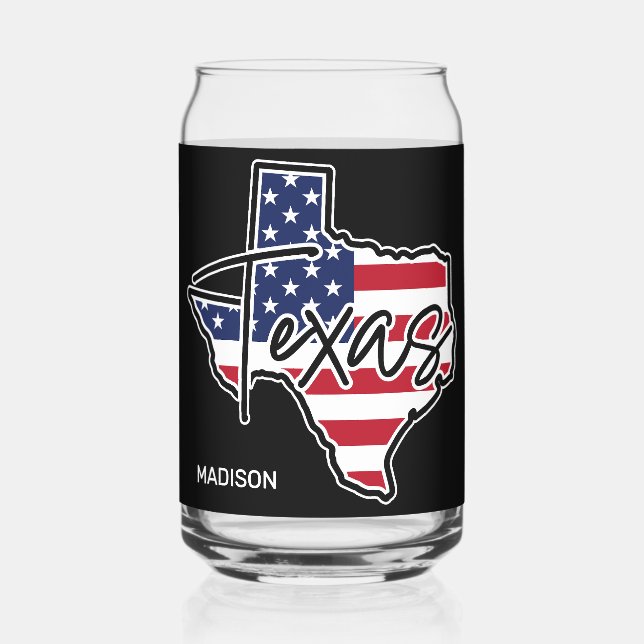 Custom Name Texas Can Glass (Front)