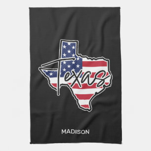 Custom Name Texas Kitchen Towel