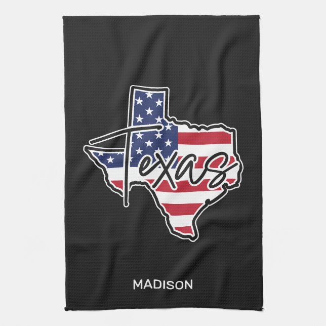 Custom Name Texas Kitchen Towel (Vertical)