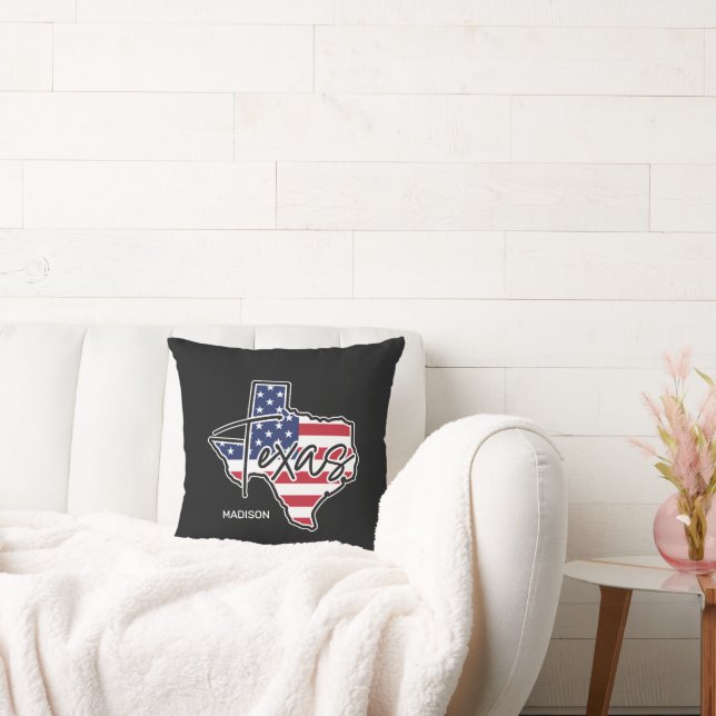 Custom Name Texas Throw Pillow (Couch)