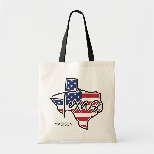 Custom Name Texas Tote Bag (Front)