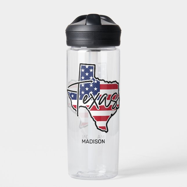 Custom Name Texas Water Bottle (Front)