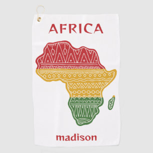 Custom Name & Text Africa Golf Towel