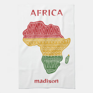 Custom Name & Text Africa Kitchen Towel