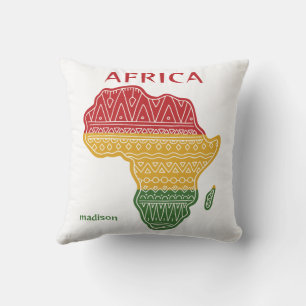 Custom Name & Text Africa Throw Pillow