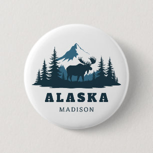 Custom Name & Text ALASKA 2 Inch Round Button