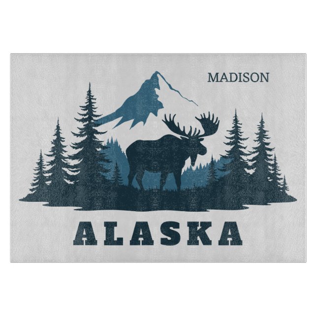 Custom Name & Text ALASKA Cutting Board (Front)
