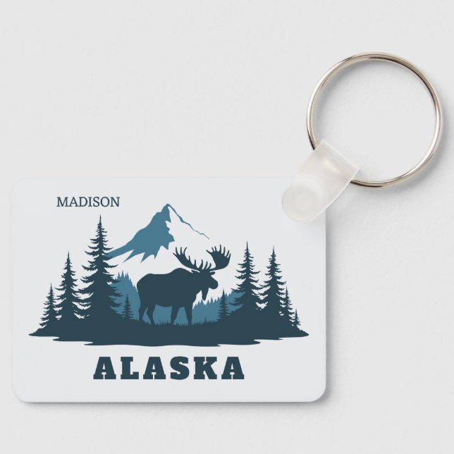 Custom Name & Text ALASKA Keychain (Front)