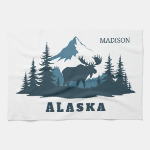 Custom Name & Text ALASKA Kitchen Towel