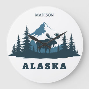 Custom Name & Text ALASKA Large Clock