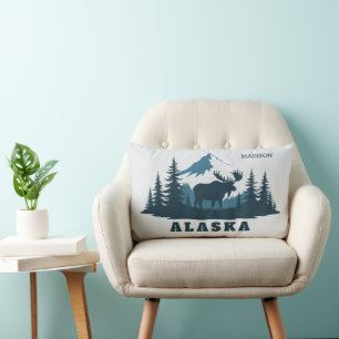 Custom Name & Text ALASKA Lumbar Pillow