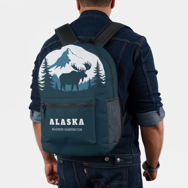 Custom Name & Text ALASKA Printed Backpack (Insitu (Model))