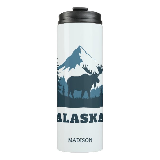Custom Name & Text ALASKA Thermal Tumbler (Front)