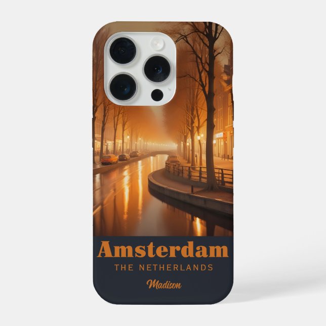Custom Name / Text Amsterdam iPhone Case (Back)