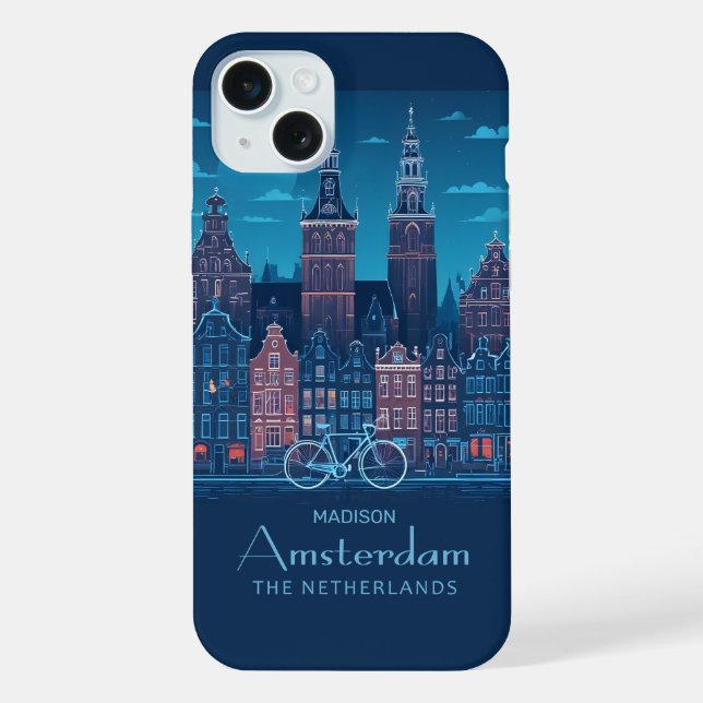Custom Name / Text Amsterdam iPhone Case (Back)