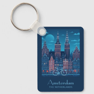 Custom Name / Text Amsterdam Keychain
