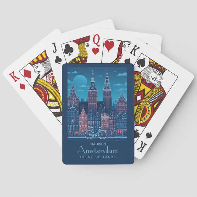 Custom Name / Text Amsterdam Playing Cards (Back)