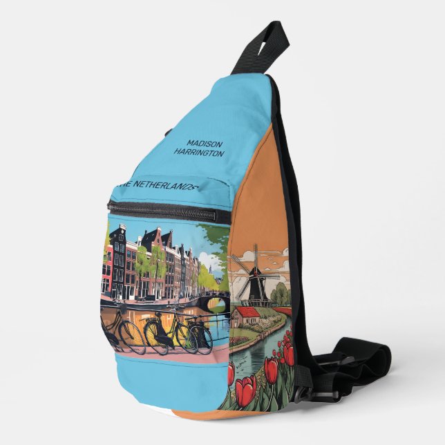 Custom Name & Text Amsterdam Sling Bag (Right Corner)