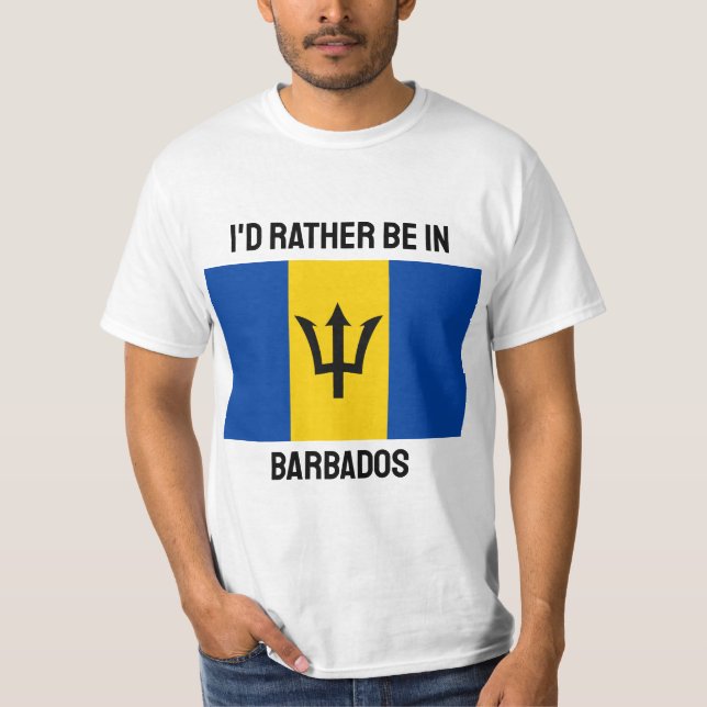 Custom Name & Text Barbados Flag T-Shirt (Front)