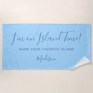 Custom name & text beach towel