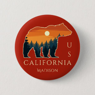 Custom name & text Bear Forest 2 Inch Round Button